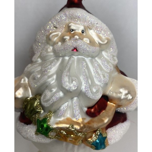 Vintage Mikasa Glass Blown Christmas Ornament Santa Claus Dangling Legs - Picture 4 of 5